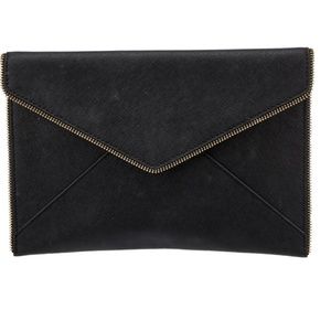 Rebecca Minkoff zipper detail Envelope Clutch Black